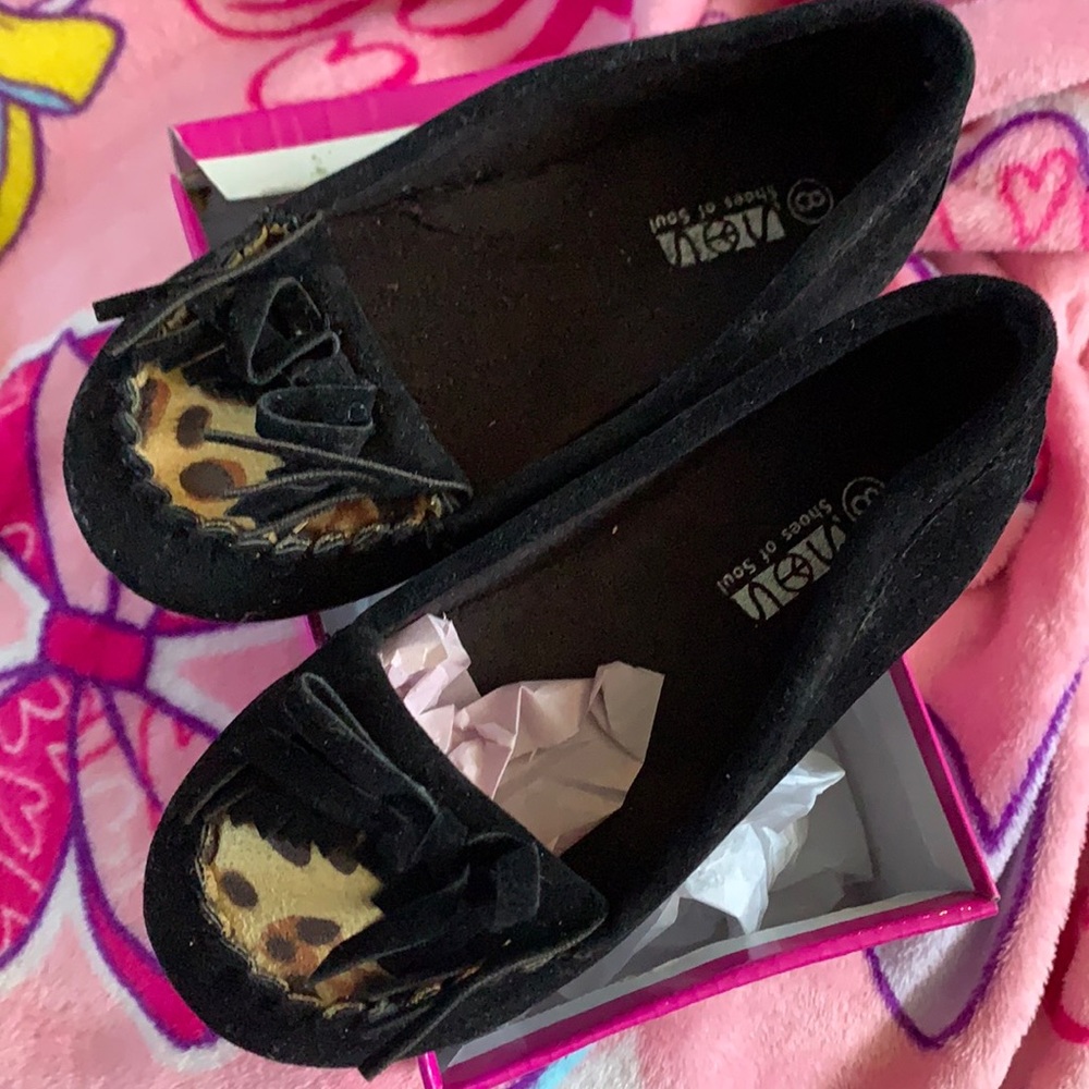 Black Leopard Lil Girls Moccasin! 🐯